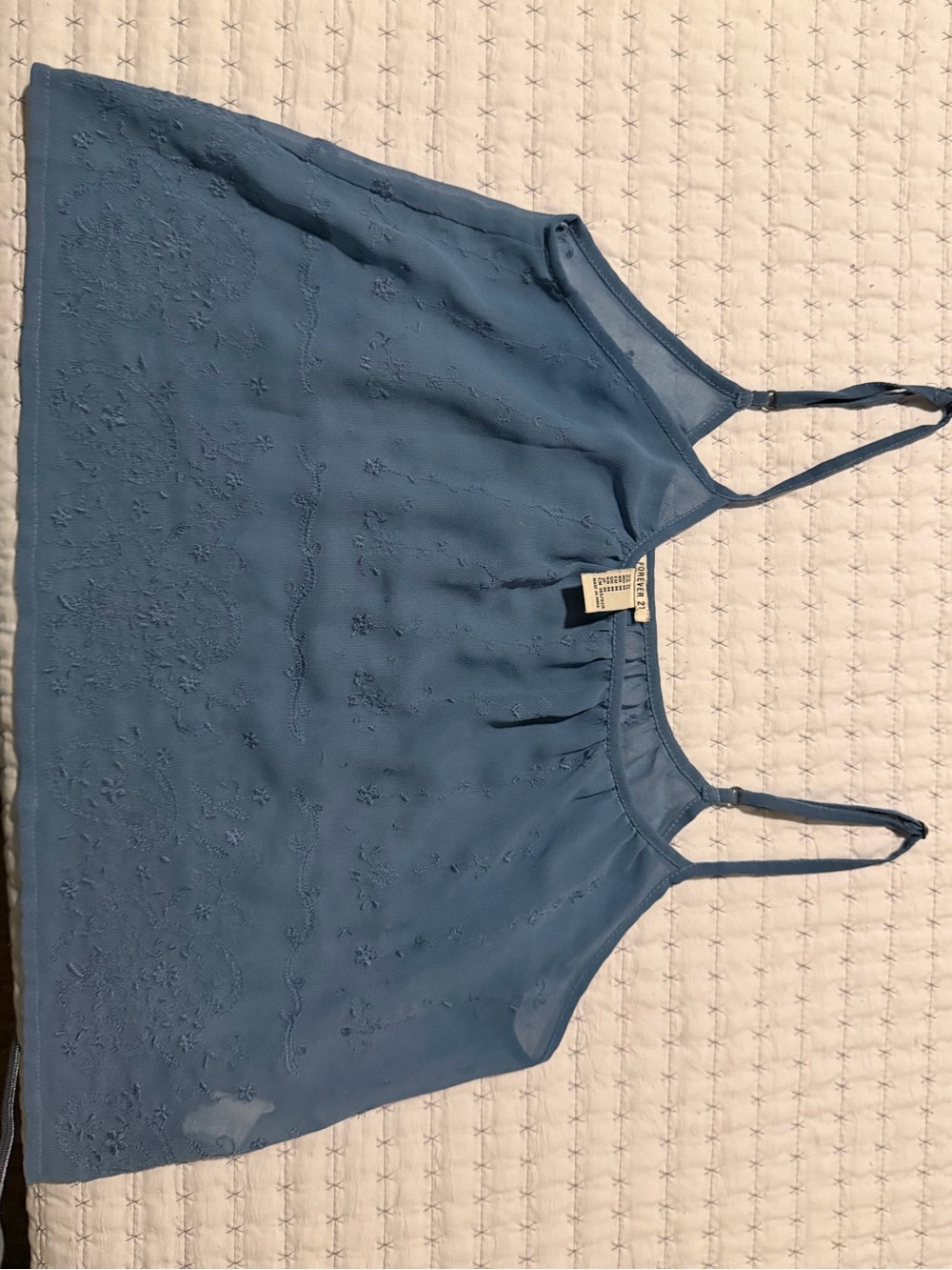 Forever 21 Dusty Blue Embroidered Cami